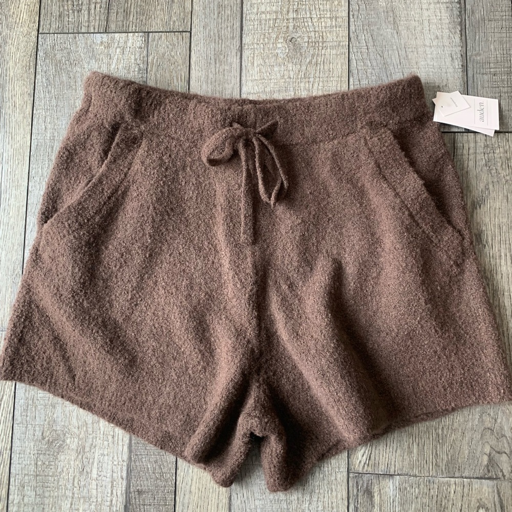 Nwt Auden High Waist Brown Knit Shorts